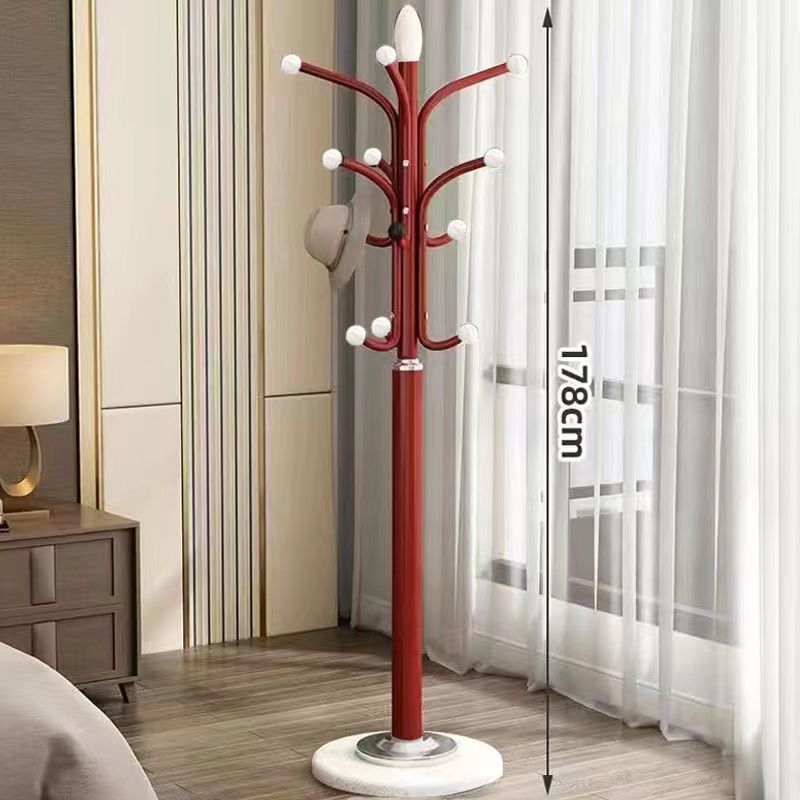 Percha de gorras, percha de ropa de piso, percha de ropa de lujo ligera, estante de ropa simple, estante de bolsa vertical de una sola varilla para la sala de estar doméstica