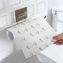 不锈钢免打孔厨房卷纸挂架洗碗布保鲜膜支架置物架毛巾收纳架抽纸