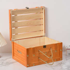 泰国红宝石柚子木盒水果箱柚子木箱木质包装盒礼品盒放2-3颗大小