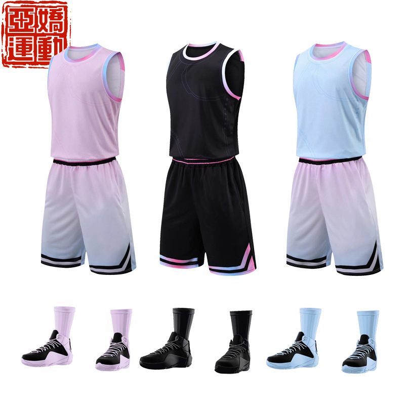 Jersey basketball uniform set men's and women's children's youth training uniform college competition team uniform sports vest printing