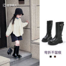 女童靴子加绒皮靴2025新款冬季儿童长筒靴保暖二棉鞋中大童棉靴
