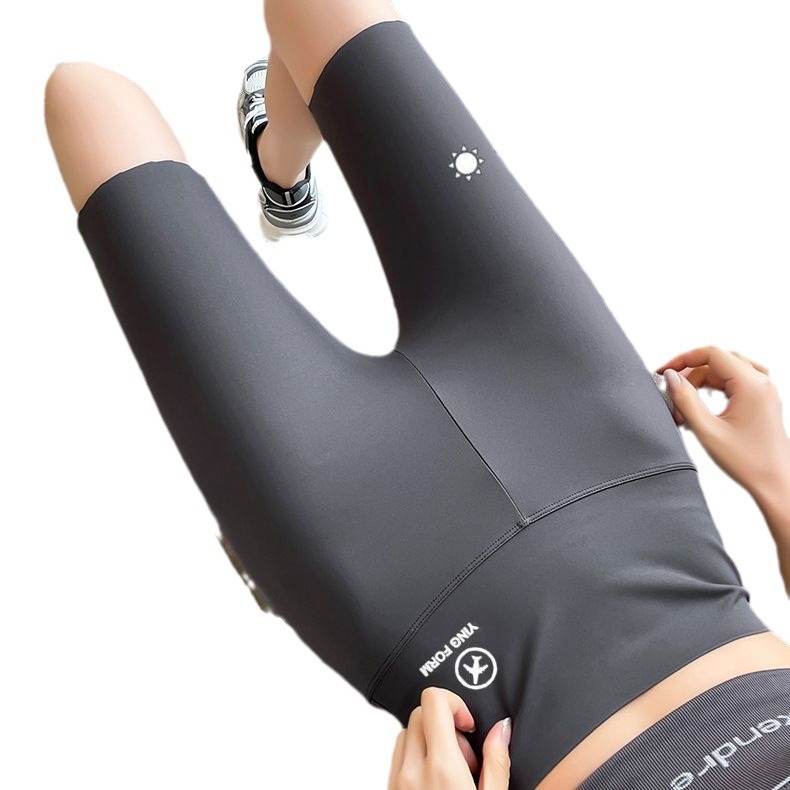 Piel de tiburón polainas de cinco puntos ropa exterior de las mujeres anti-exposición levantamiento de la cadera delgada apretada verano Pantalones cortos de yoga pantalones de Barbie image 7