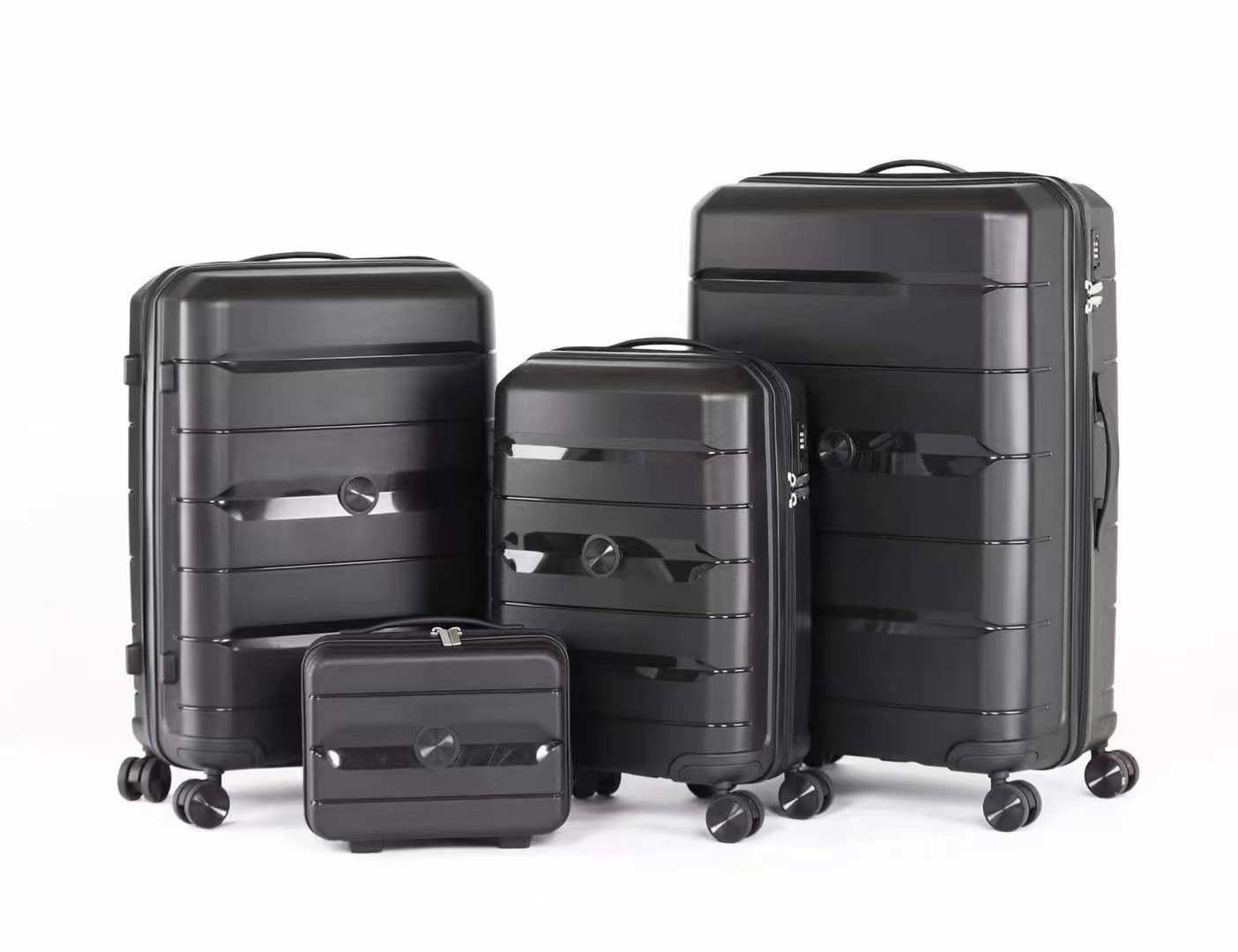 Procesamiento de maletas personalizadas con cremallera de color sólido maleta de embarque al por mayor maleta de embarque ligera