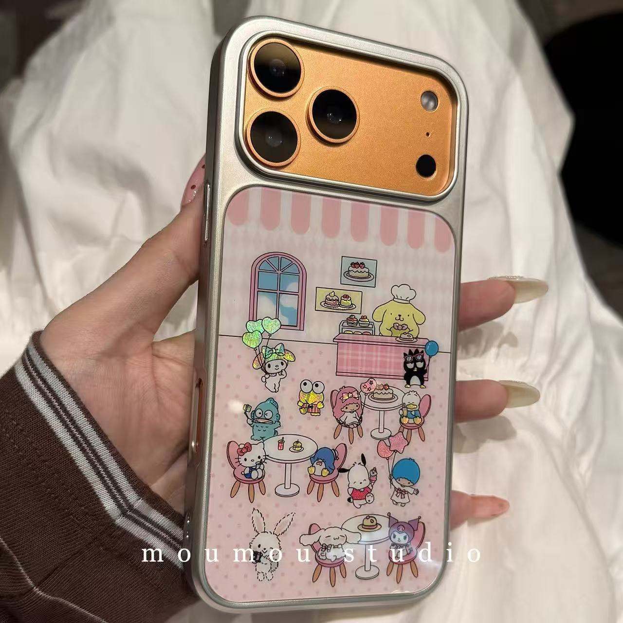 Cute Electroplated Laser Sanrio Party Suitable for Iphone17Promax Apple 16 Mobile Phone Case 15 Hot Style 14