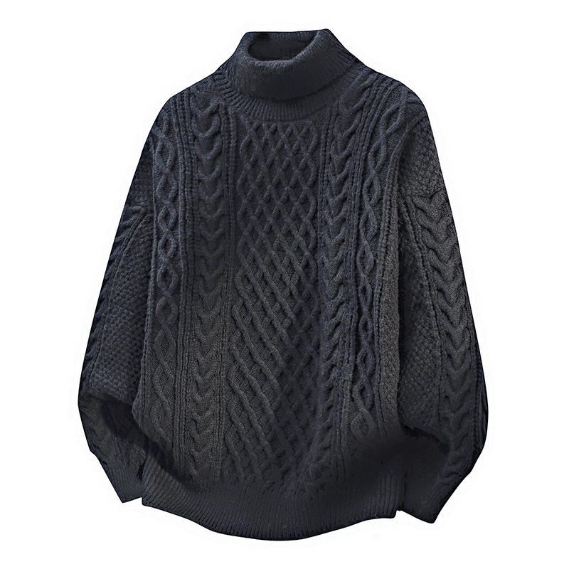 Explosiones transfronterizas de tamaño europeo de gran tamaño de cuello alto este año de vida suéter de Navidad rojo para hombres fábrica de camisetas de punto al por mayor