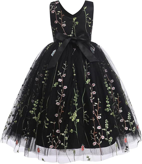Robe de cérémonie en tulle brodé pour fille et occasions_voghion.com