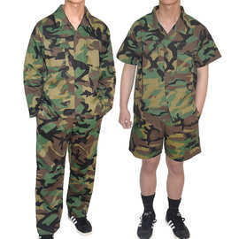 韩版迷彩服大学生军训练操表演服舞台表演野外拓展军服短袖走秀
