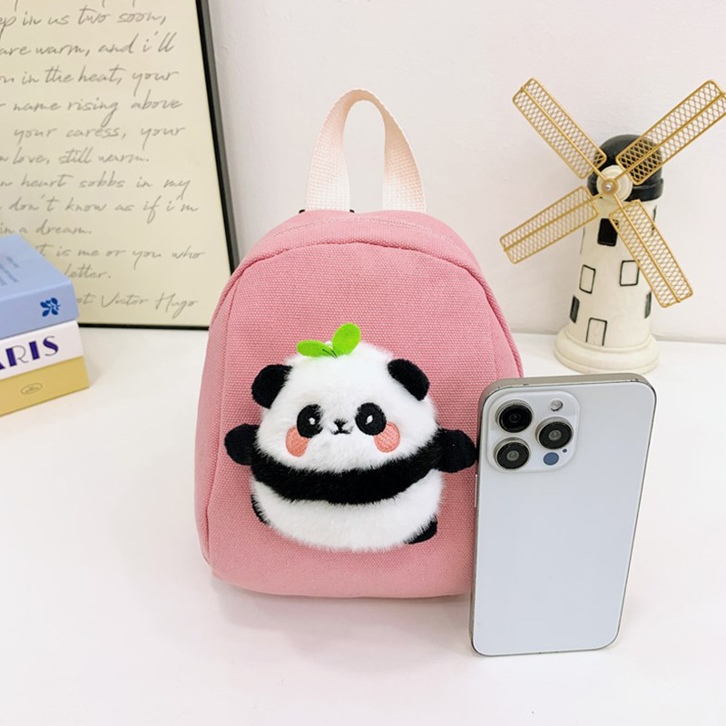 Cute bolso de niña, caricatura, mini panda, mochila infantil, mochila de jardín de infantes, mochila de clase pequeña