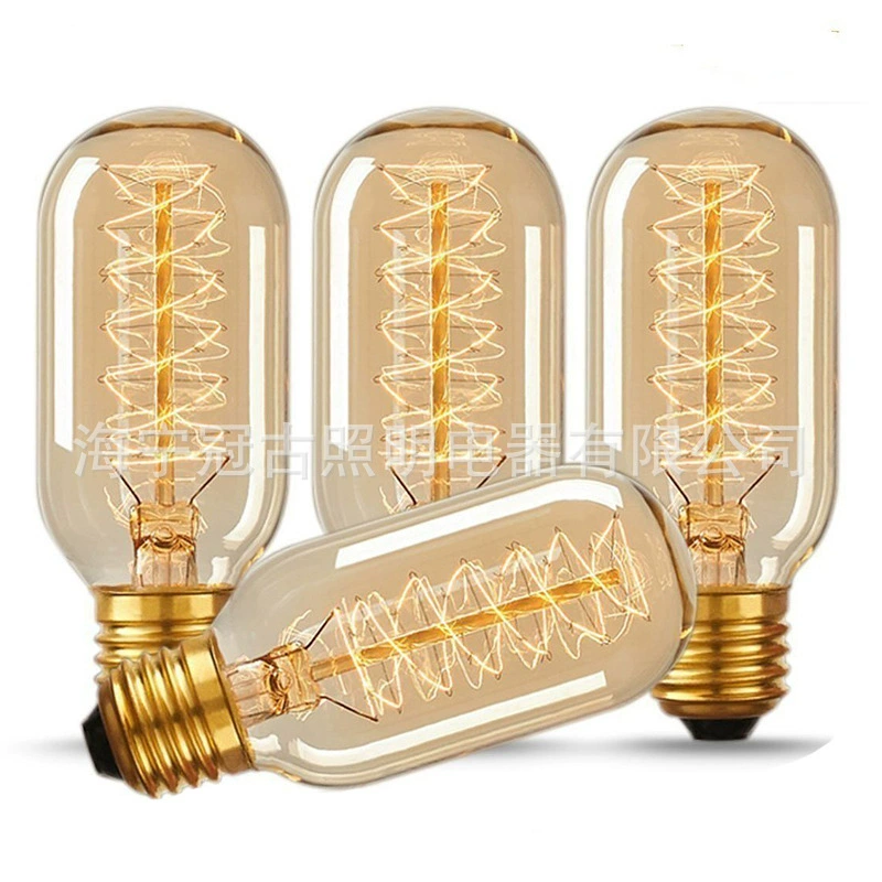 Amazon для лампы Эдисона T45 40W спиральная Ретро Вольфрамовая Лампа 120V220V