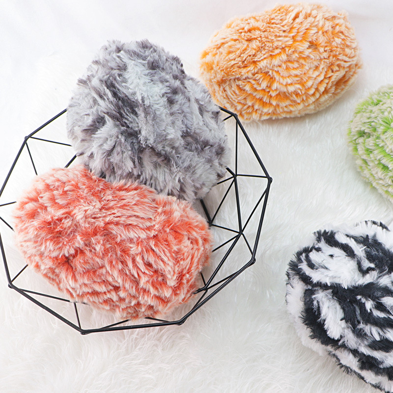 Two-sided Fluff lines Fur imitation Long hair mink Wool Fur Mink wool manual weave scarf Wool