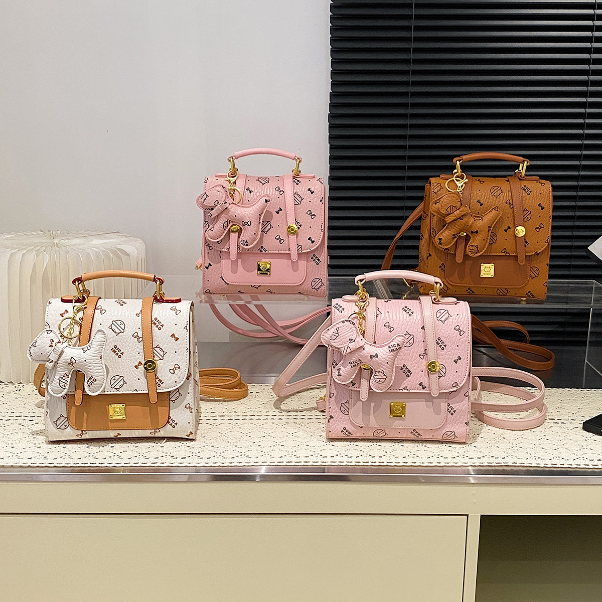 Mochila de clase de estudiantes universitarios de estilo británico, bolsas de mano de impresión de arco lindas, nueva moda de bolsas de hombro multipropósito