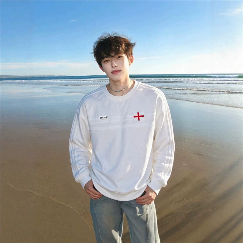 Cross-border England sweatshirt for men and women, spring and autumn fashion, loose-fitting trendy brand, round-neck embroidered top, vintage style Cross-border England sweatshirt for men and women, spring and autumn fashion, loose-fitting trendy brand, round-neck embroidered top, vintage style