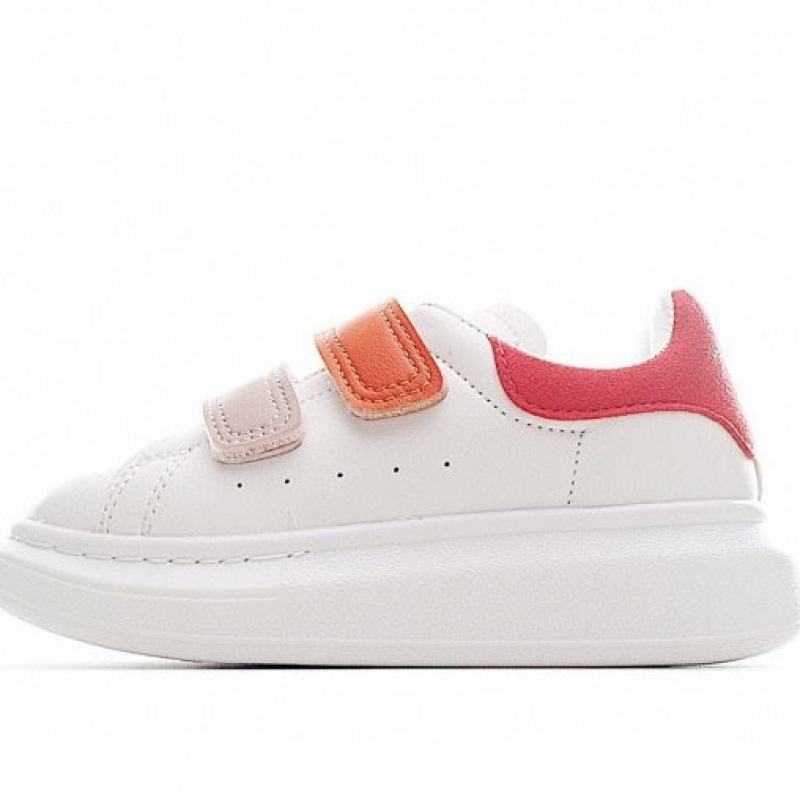 Putian Factory Direct Shipping Mcqueen Children's Shoes with Velcro, Campus White Sneakers for Boys and Girls, Lightweight Sports Shoes, Board Shoes