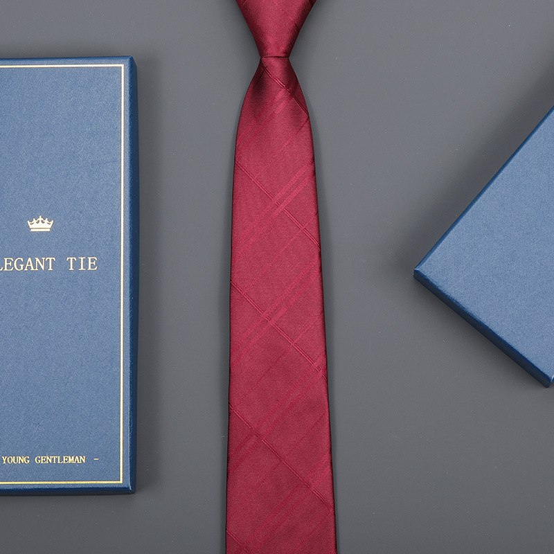 8cm 버건디 대형 지퍼 [긴 선물 상자]