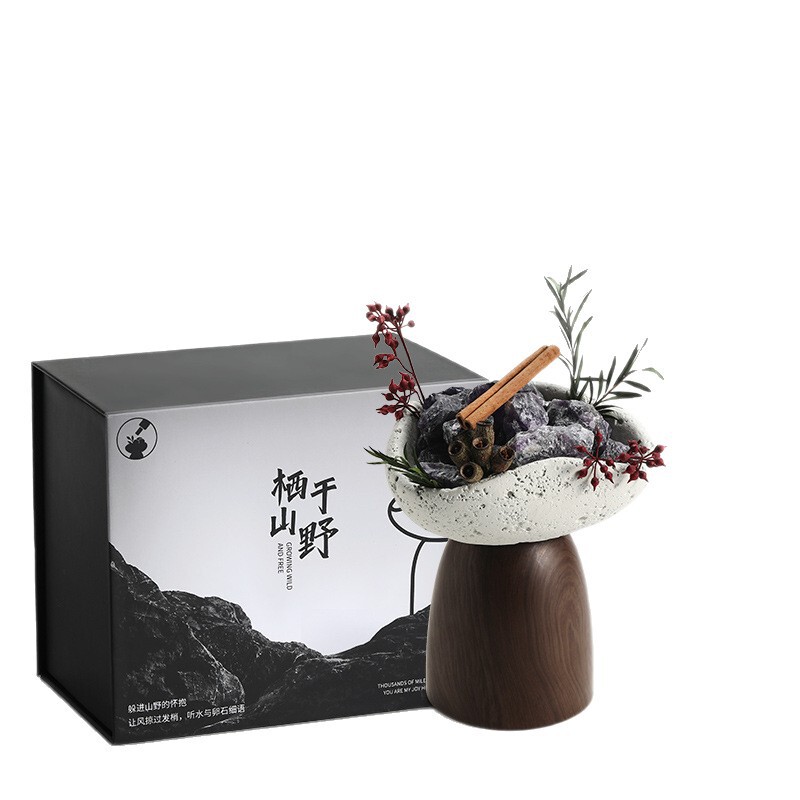雅风栖于山野无火香薰高档礼盒精油天然水晶石摆件高级香氛批发|undefined