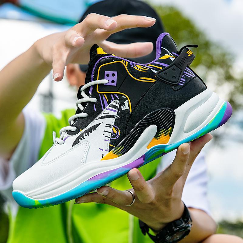 Zapatos de baloncesto comercio exterior al por mayor otoño nuevo estilo de moda versátil zapatos de hombre estudiantes de tamaño grande rebote ligero zapatillas respirables