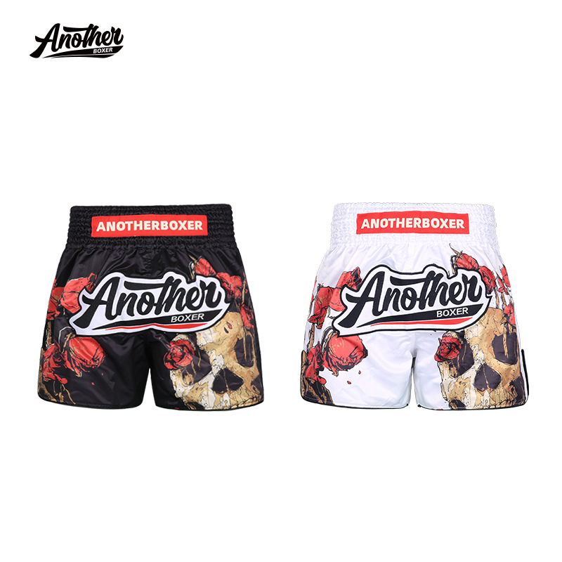 Anotherboxer New Style Skull Rose Boxing and Martial Arts Fighting Uniform Professional Competition Shorts for Fighting Sports