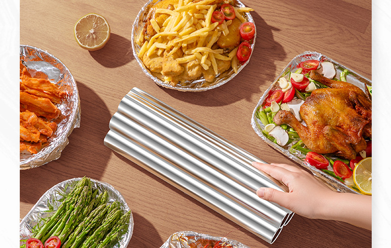 Kalay folyo hava fritöz özel alüminyum folyo barbekü kutusu sızıntısı ev pişirme barbekü tek kullanımlık kalay folyo
