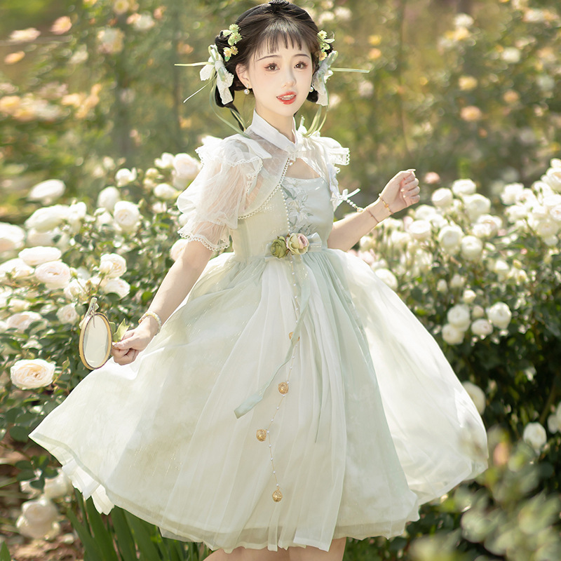 2026 Original Wind Chime Lily Jsk Chinese Elements Dress Daily Chinese Style Lolita Sweet Dress 6743