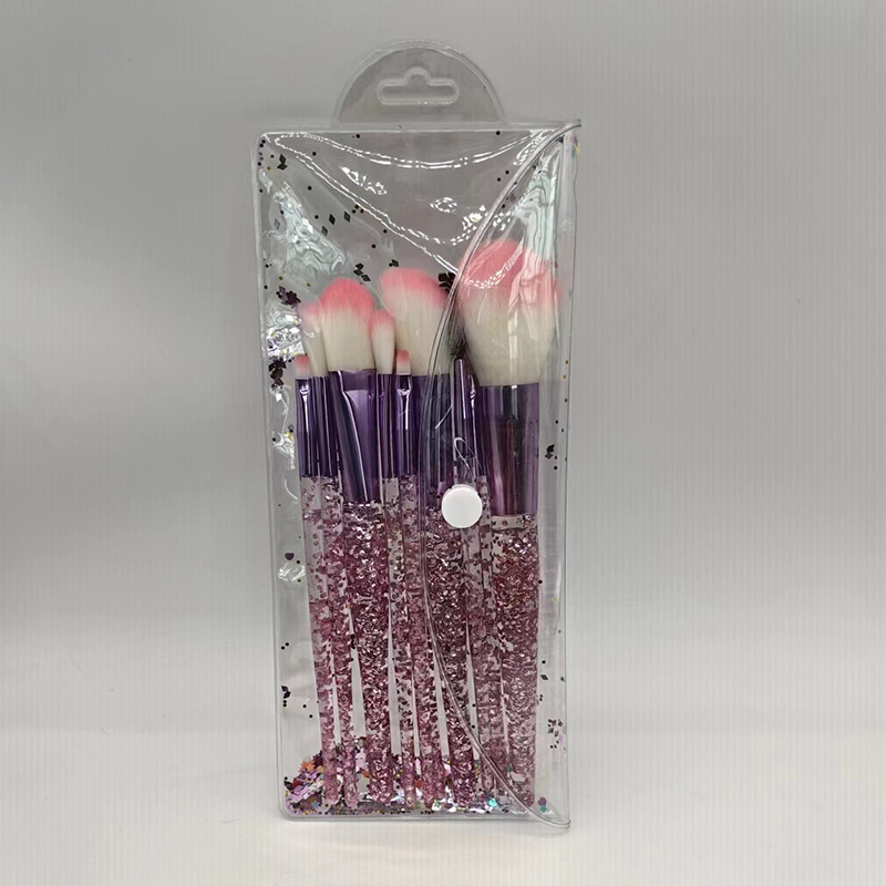 10 pinceles de maquillaje traje conjunto completo cristal transparente arenas movedizas cebolla en polvo herramientas de belleza cepillo suelto cepillo de sombra de ojos al por mayor