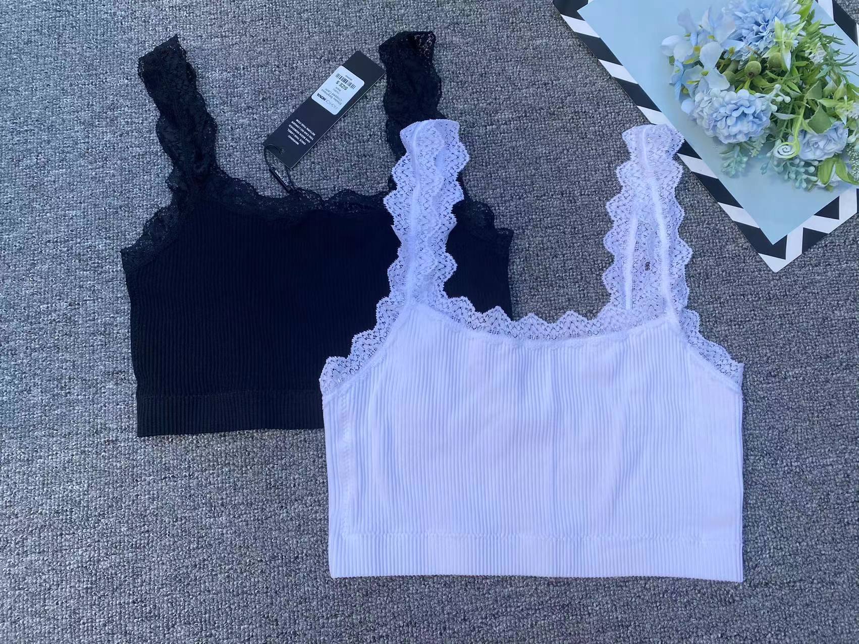 Nuevo alto elástico de alta calidad sin costuras encaje borde belleza espalda chaleco las mujeres inalámbrico yoga sujetador ropa interior deportiva