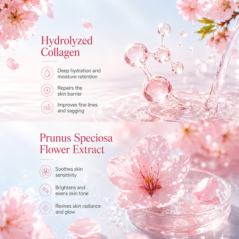 Cross-border KORMESIC Cherry Flower Collagen Cream Hidratación Facial Cuidado al por mayor