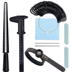 9件套首飾測量工具UKUS塑料戒指測量棒美碼戒指測量圈 用於測量