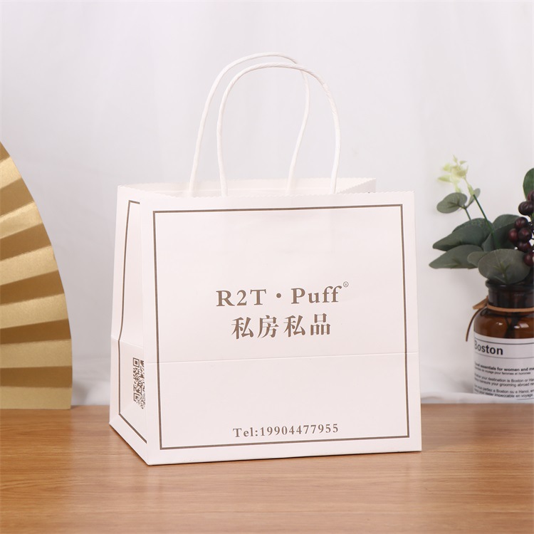 烫金广告白卡纸袋批发 服装店LOGO印刷手提袋 礼品购物牛皮纸袋