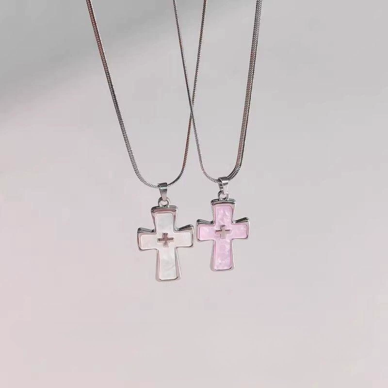 Fuchsia necklace, chain for key bag , pendant stainless steel, high-quality style, light luxury style