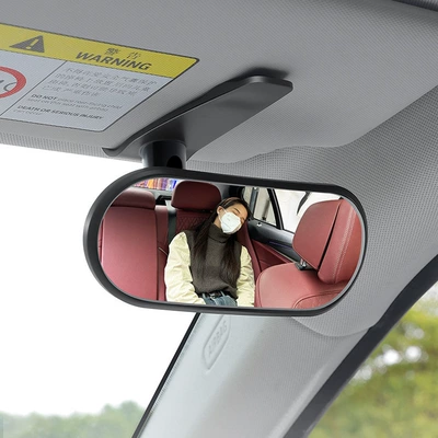 Car Rear Kids Observation Auxiliary Large Field of View Rearview Mirror Sun Visor Clip-On Large Curvature Baby Mirror in the Car