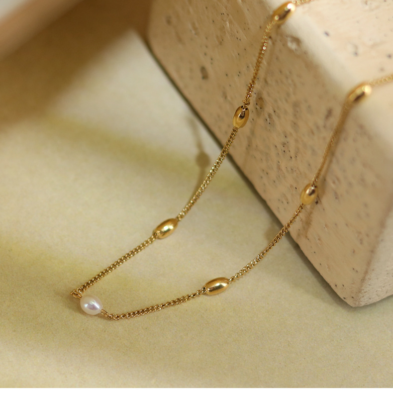 Simple Style Geometric Pearl Plating Pearl Necklace 1 Piece