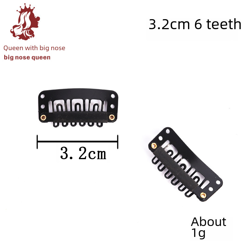 3.2cm six-tooth wig hair extension BB clip metal paint DIY head accessories hair clip beret clip_voghion.com