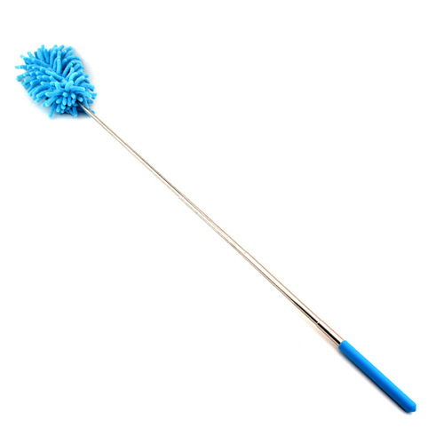 Stainless steel extended feather duster, chenille dust duster, multifunctional retractable household dust duster