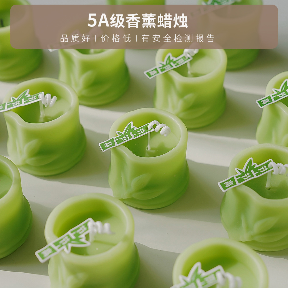 Vela perfumada de bambú, regalo atmosférico, fragancia, recuerdo del Festival del Barco Dragón, pequeño regalo, vela de bambú con forma creativa