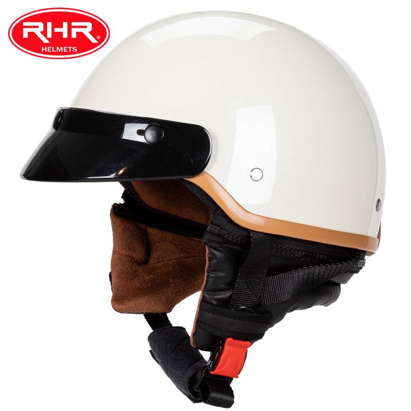 Vintage pusķivere ar malu ar noņemamu motocikla ķiveri ar priekšautiņu Elektriskā veloķivere Halewind_voghion.com