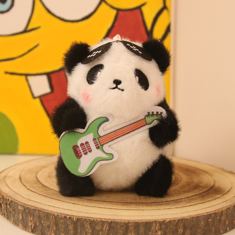 Linda muñeca panda pequeña muñeca de peluche colgante llavero mochila joyería muñeca de juguete regalo de cumpleaños al por mayor