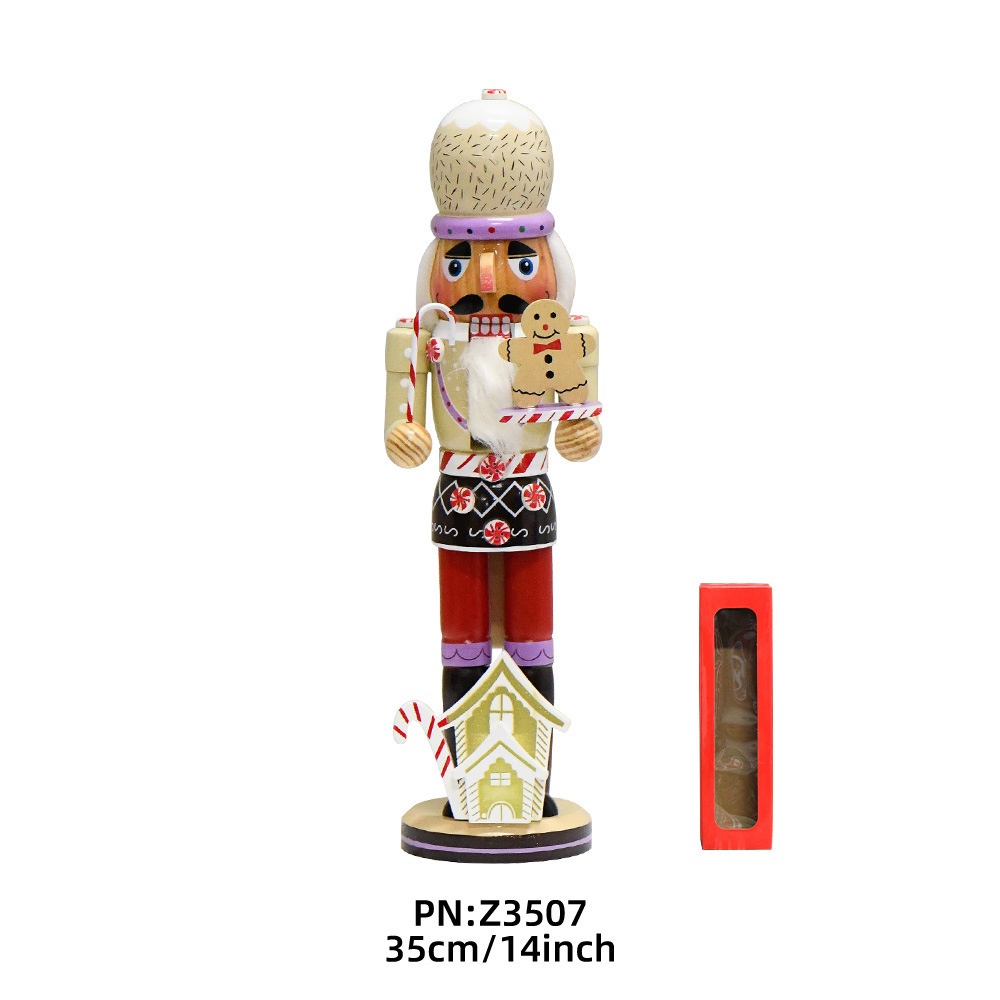 Transfronterizos 35cm pan de jengibre hombre calendario chef nuez soldados decoraciones navideñas fábrica de muñecas de madera al por mayor