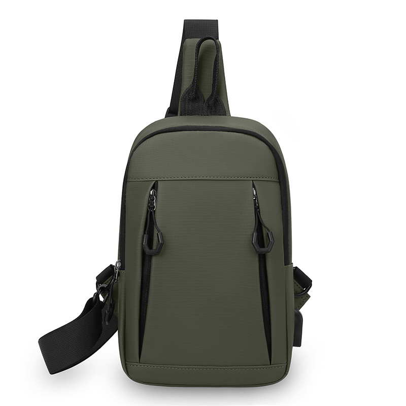 Otoño y invierno nuevo tipo de bolso de pecho de hombre multifuncional cargable USB bolso portátil de hombro para viajar bolso de mano versátil