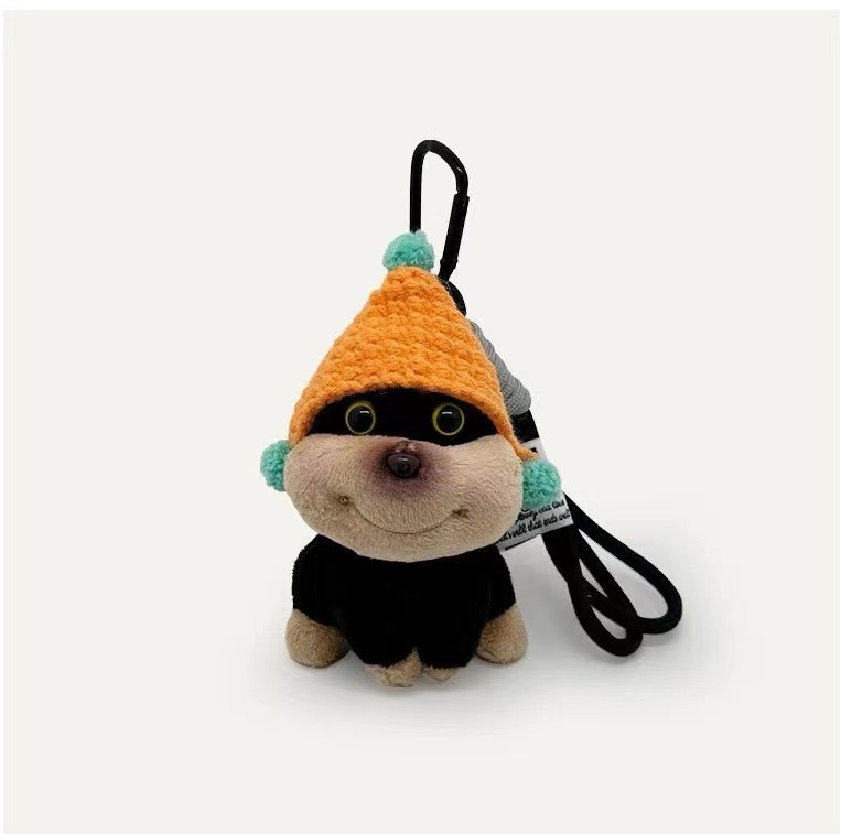 Niedliche Biene Welpen Tasche Anhänger für Mädchen Plüsch Puppe Schlüsselanhänger Spielzeug Nische High-End-Rucksack Dekoration_voghion.com