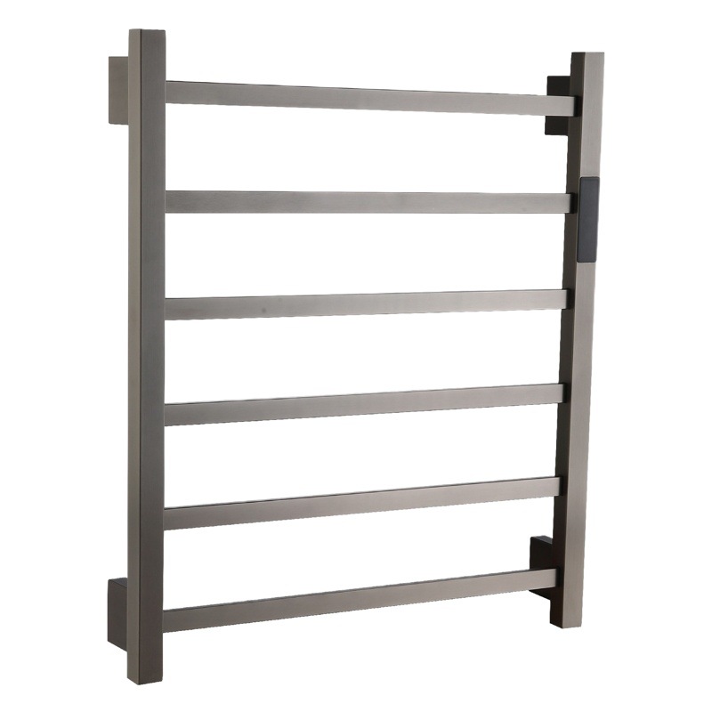 Electric Heated Towel Rack, Drying Bath Towel Rack, Antibacterial Bathroom Perforated Gunmetal Gray Surface-Mounted Electric Heating