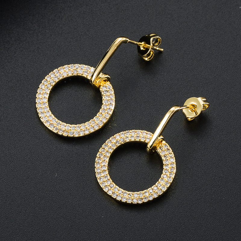 Fashion Drop-shaped Copper Micro-inlaid Zircon Earrings Female Simple display picture 5