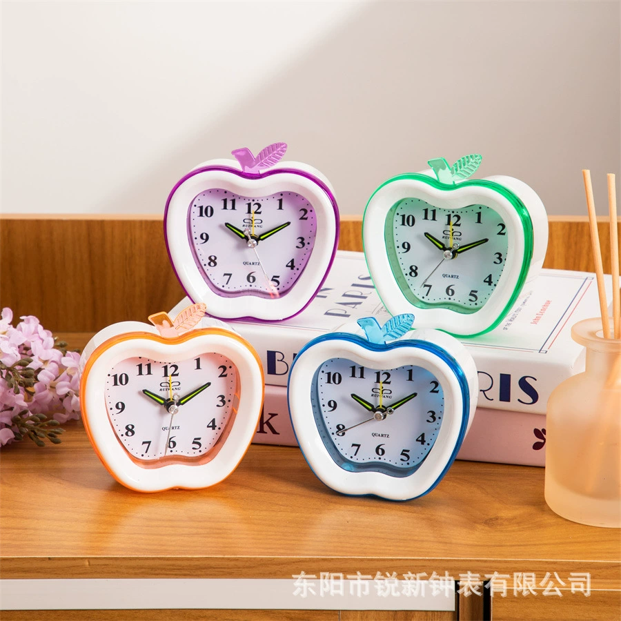 Фабрика прямых продаж моды простой пластик яблоко маленький будильник