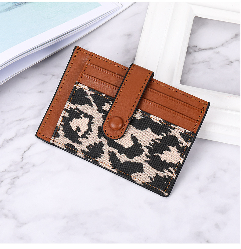 Square Shape Printing Craft Women's Houndstooth Plaid Pu Leather Buckle Wallets