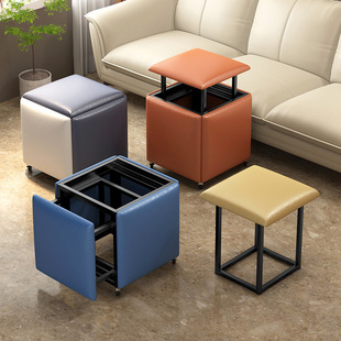 Universal wheel low stool stackable modern simple coffee table living room dining table stool low stool storage stool cube combination stool