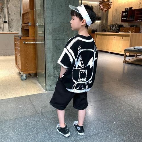 Boy's T-shirt Short Sleeve Summer Pure Cotton 2024 New Children's Clothing Summer Outfit Viral Streetwear Half Sleeve Top for Big Boys