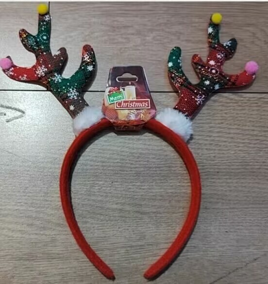 クリスマスフォレストスタイルの女性用鹿の角ヘッドバンド、サンタクロースのヘアピン、ヘッドバンド、ホリデードレスアップギフト、ヘッドバンド、ヘアアクセサリー、ヘッドバンド|undefined
