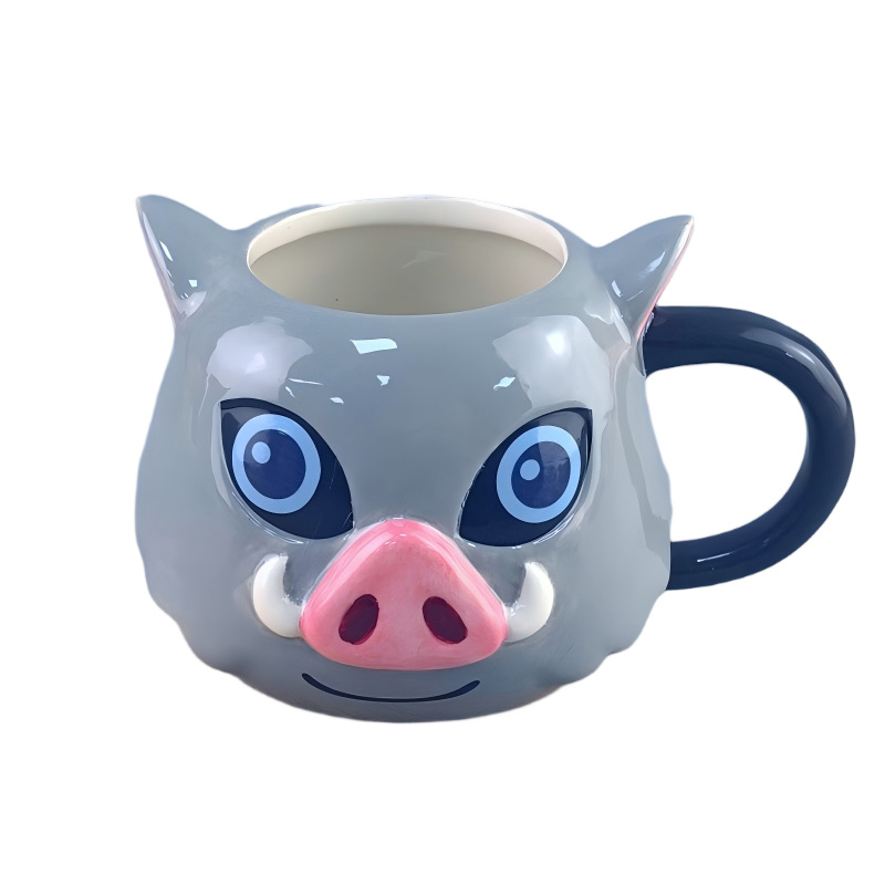 Anime One Piece Luffy Sombrero de paja Taza de café de cerámica Juego de tazas y platos de café creativo