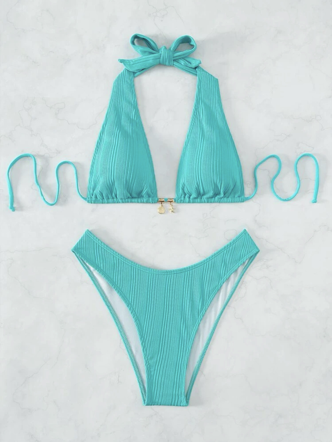 136g Weight Sexy Feel Of Sensation Bikini Panties Style Polyester Fabric Type 2 Pieces Set Quantity Swimming Pool, Beach Occasion Comfort Function Solid Color Pattern Demi Cup Bra Cup Women's Gender Women's Solid Color 2 Pieces Set Bikinis Swimwear 13