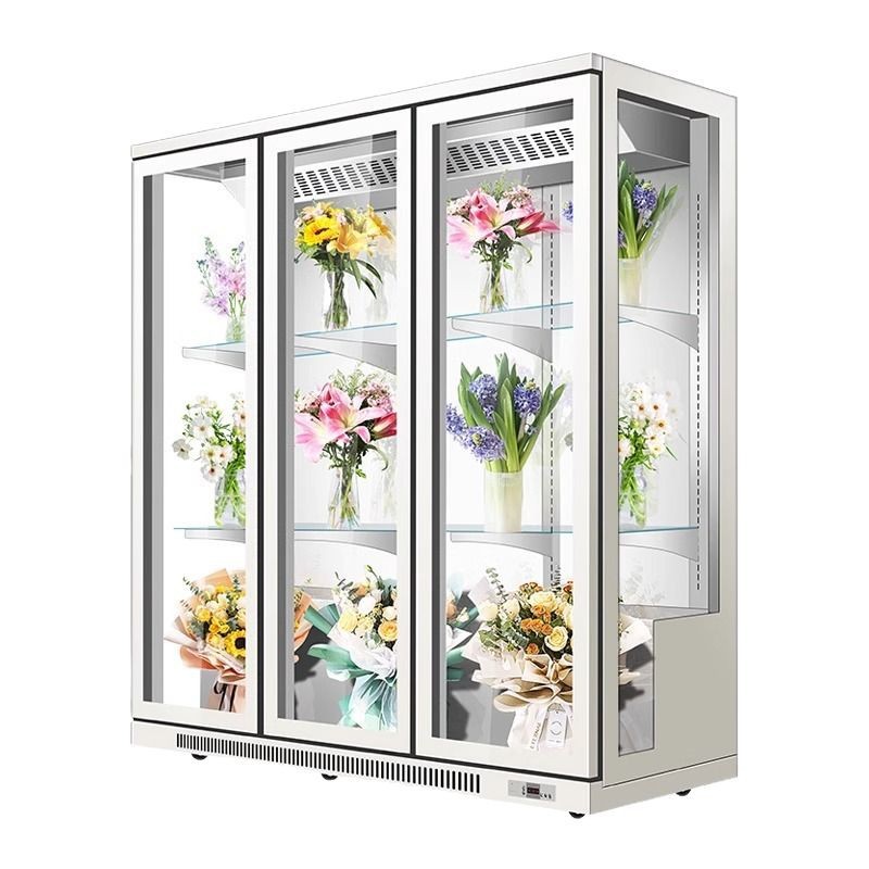 Gabinete de flores refrigerado comercial florista vertical refrigerado por aire ramo refrigerador red Gabinete de flores rojas