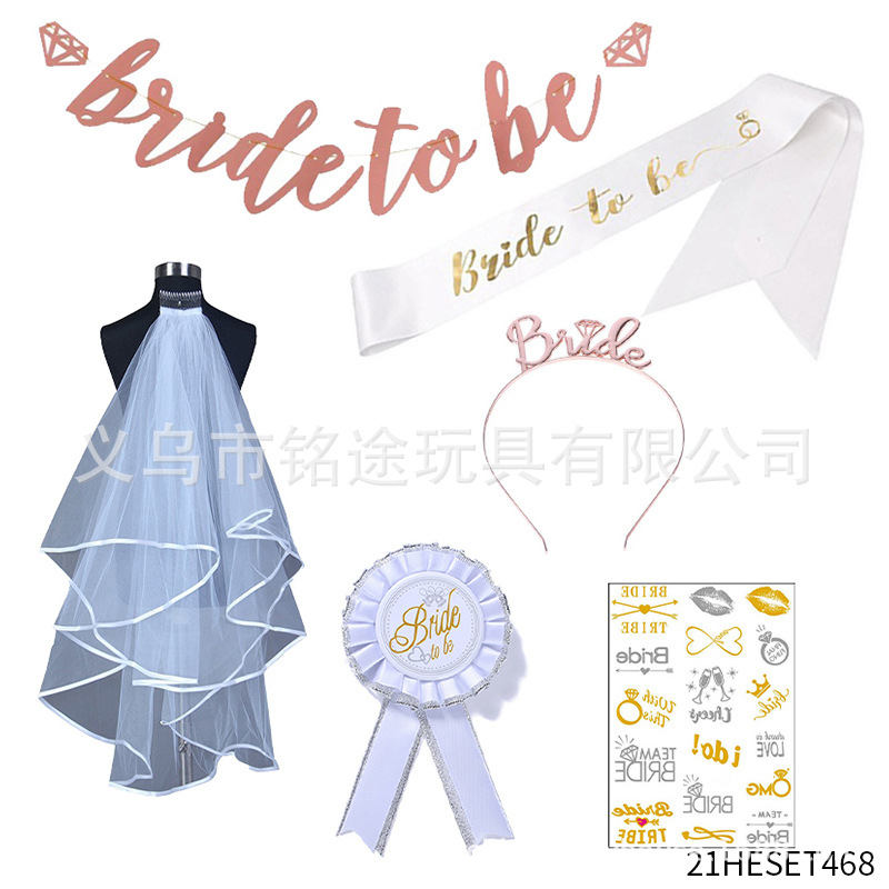 21HESET468 cadena bandera insignia hombro Correa velo corona pegatinas 6 piezas conjunto